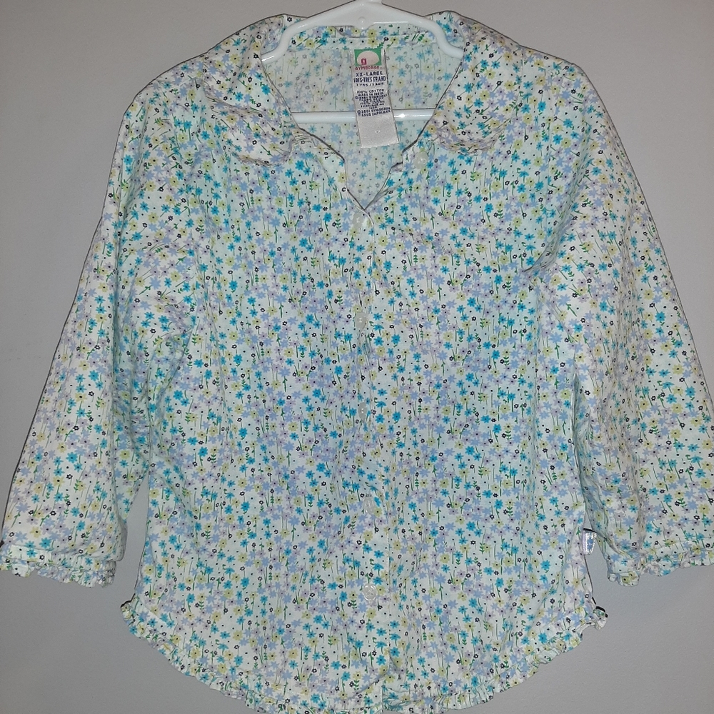 Vtg Gymboree Spring Showers Flower Print Blouse 7